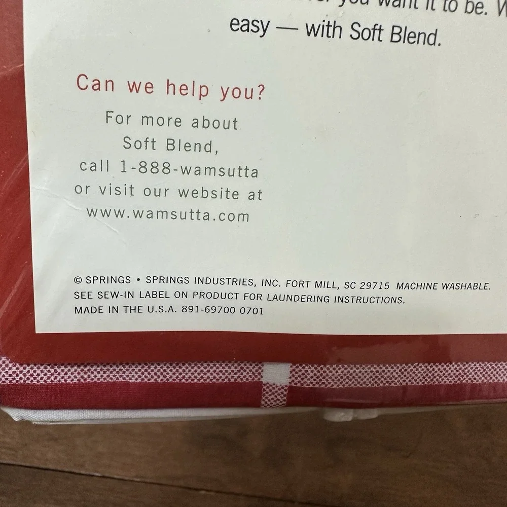 Vintage Wamsutta Soft Blend Red White Blue Plaid Pillowcases NEW NOS